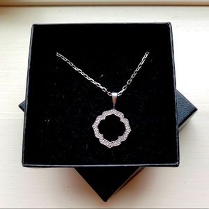 925 sterling silver and real diamond necklace